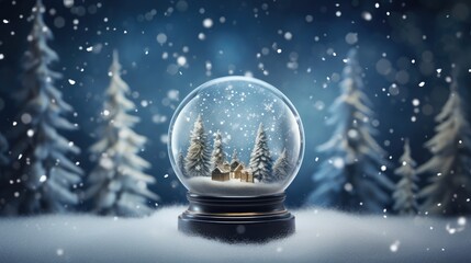 Fototapeta na wymiar Christmas Wonderland Sphere - Enhance your holiday designs with this 3D snow globe illustration. The perfect backdrop for celebrating the winter season