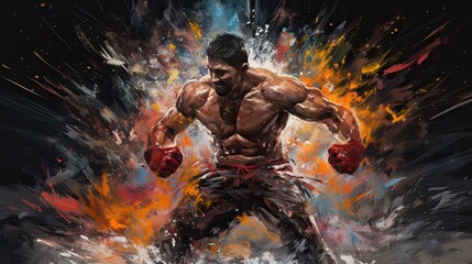 Sport, MMA UFC fighter splash design modern original - obrazy, fototapety, plakaty