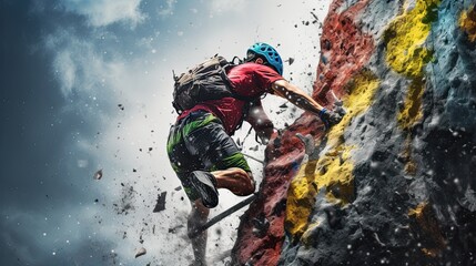 Sport, climber, splash design original modern - obrazy, fototapety, plakaty