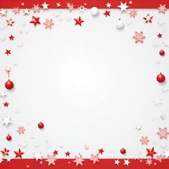 Diseño cuadrado fondo de tarjeta de navidad con estrellas, bolas navideñas y espacio para texto o imágenes
