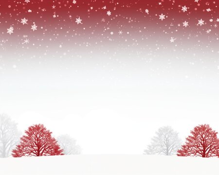 Diseño fondo de tarjeta de navidad roja y blanca con estrellas y árboles navideños y espacio para texto o imágenes