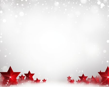 Diseño fondo de tarjeta de navidad con nieve blanca y estrellas rojas y espacio para texto o imágenes