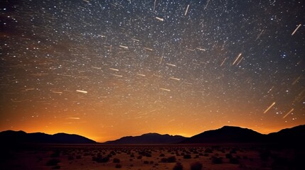 Night Sky with Milky Way over Serene Desert Landscape