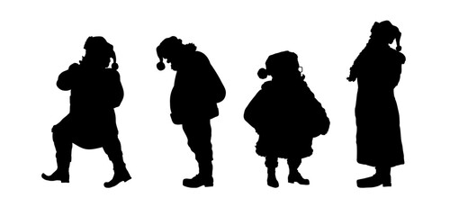 Set of Santa Claus silhouettes