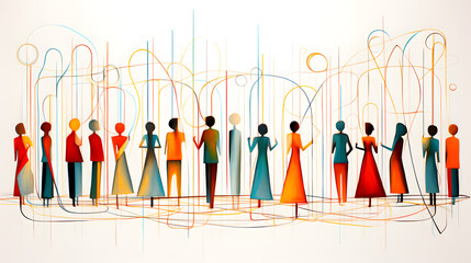 Armonia nel Colore: Un'Illustrazione Artistica della Diversità e dell'Unità, AI Generative