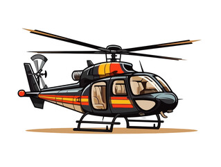 Doodle Cobra Helicopter, cartoon sticker, sketch, vector, Illustration, minimalistic