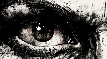 A close-up of the monster's eye. - obrazy, fototapety, plakaty