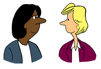 Black woman executive and white woman executive are friends