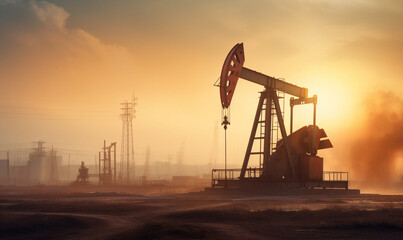 Offshore Oil station drilling rig and Oil production