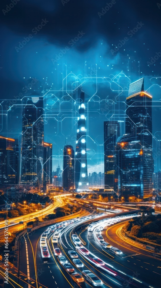Poster ai at helm of urban traffic showcases the transformative efficiency of smart city infrastructure