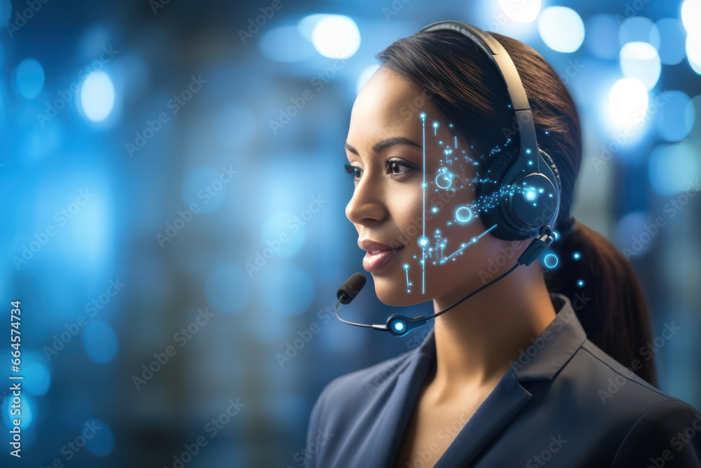 Poster call center employs ai software, enhancing customer interactions and showcasing ai's potential