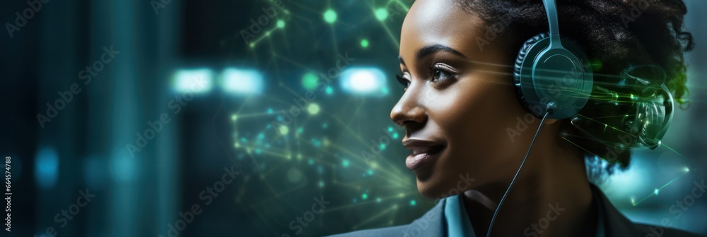 Aufkleber Using AI chat tools, call center staff excels in customer assistance, emphasizing AI proficiency