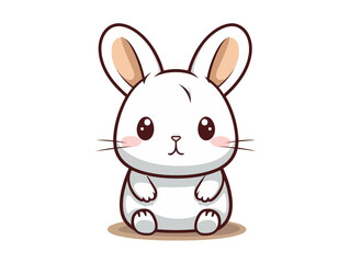 Doodle Cute Easter Bunny, cartoon sticker, sketch, vector, Illustration, minimalistic