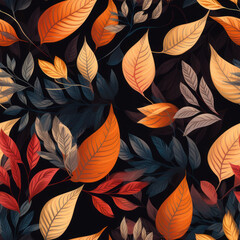 fall leaves seamless pattern