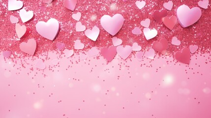 hearts on a pink background.