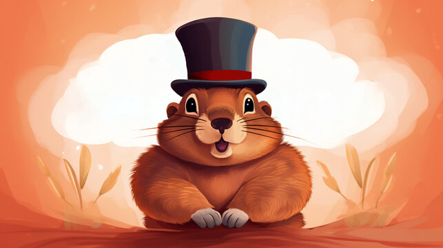 happy groundhog day greeting card