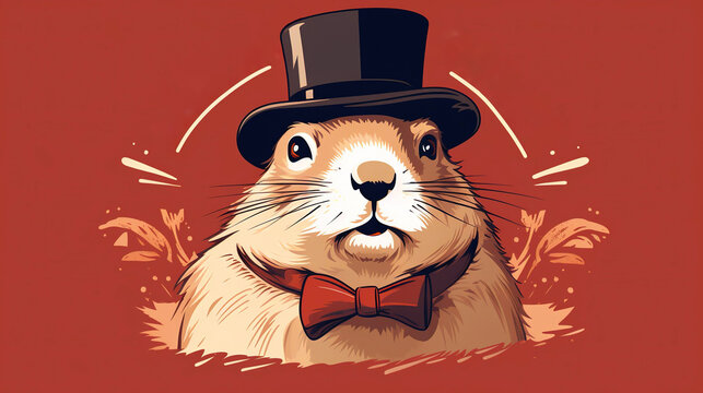happy groundhog day greeting card