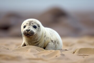 Obraz premium Harbor seal cub.