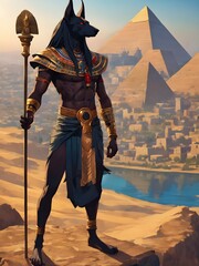 Anubis, the Egyptian god with the head of a dog