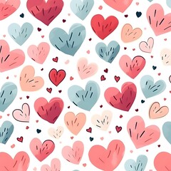 Heart seamless pattern background. Happy Valentine's Day.