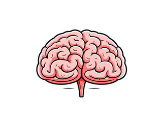 Doodle Human brain, cartoon sticker, sketch, vector, Illustration, minimalistic