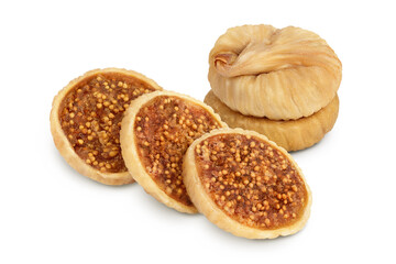 dried fig isolated on white background with full depth of field