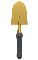 Garden shovel or trowel with wooden handle on white background, summer camping