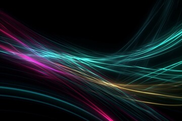 Fototapeta na wymiar Abstract neon streaks, motion background. Generative AI