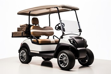 Golf cart on white background.