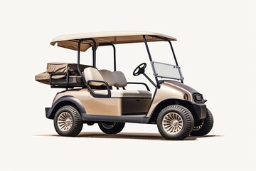 Golf cart on white background.