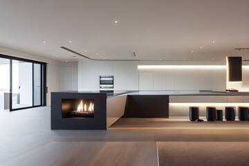 a stylish and warm modern living room