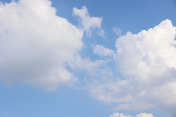 Fototapeta premium Natural background, white clouds against blue sky