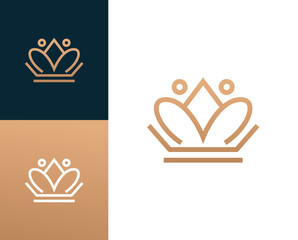 Combination letter M with Crown logo design vector illustration