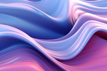 Abstract lines in blue, pink, and purple. 3D render. Generative AI
