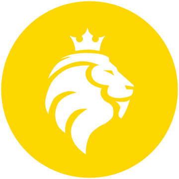 Lion icon with king crown