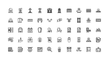funeral icon set