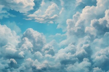 Naklejka na ściany i meble Cyan Clouds Background, Clouds Background, Generative Ai