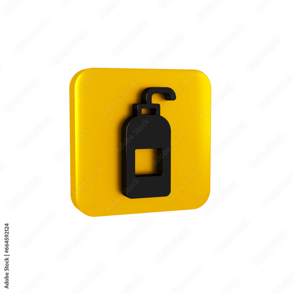 Canvas Prints black bottle of liquid antibacterial soap with dispenser icon isolated on transparent background. an