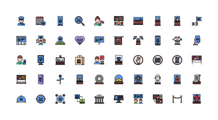 museum icon set