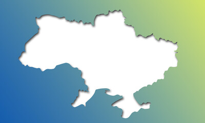 Obraz premium map of Ukraine on a blue and white background. contours of Ukraine on a light texture