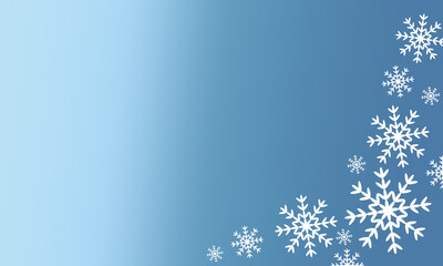 many ice snowflakes on a blue background