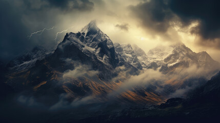 Mystical mountains landscape