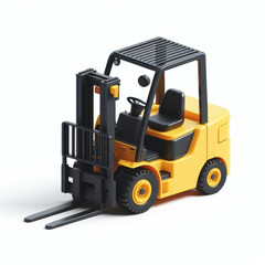 yellow Forklift isolated on white background. ai generative