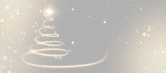 Glittery vector illustration of a Christmas tree with bokeh highlights and sparkles © Valeriia