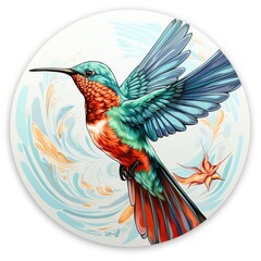 Obraz premium Hummingbird clipart on white background.