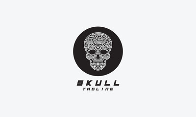 Skull vector logo t shirt illustration design