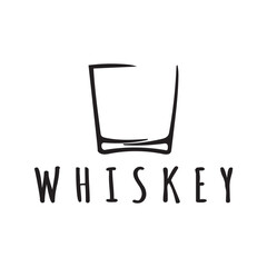 Vintage premium whiskey logo label with glass or beer. for drinks, bars, clubs, cafes, companies.