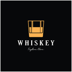 Vintage premium whiskey logo label with glass or beer. for drinks, bars, clubs, cafes, companies.