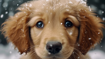 Close-up of a Golden Retriever puppy's