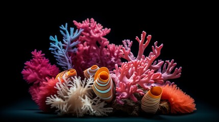 Obraz na płótnie Canvas various sea corals on a plain background.